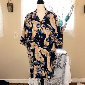 Island Fever Men's Hawaiian Print Button Up Shirt Size 2XT. D-19